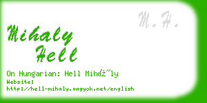 mihaly hell business card